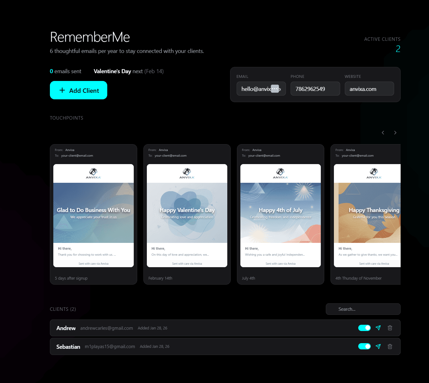 RememberMe Dashboard