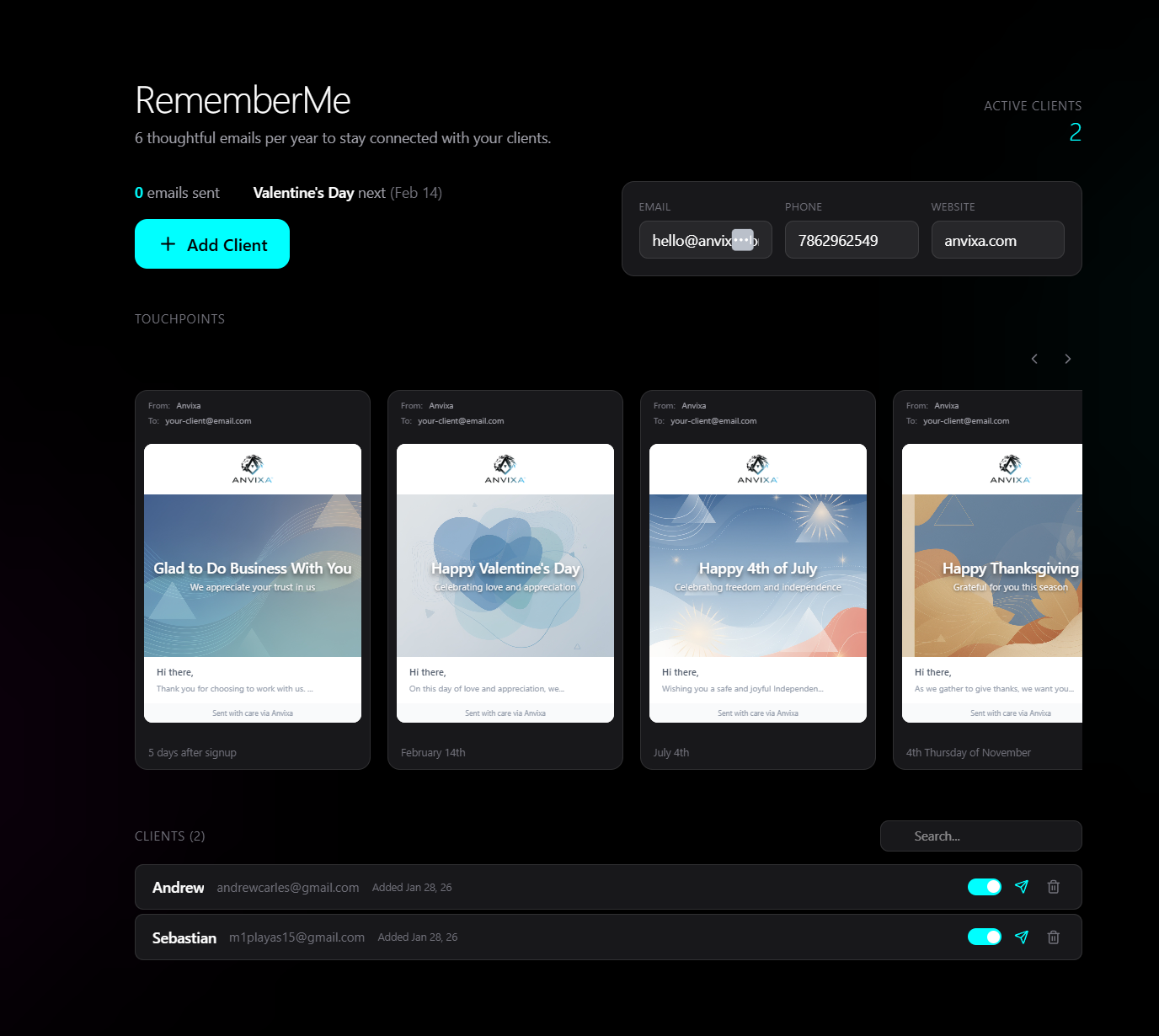 RememberMe Dashboard